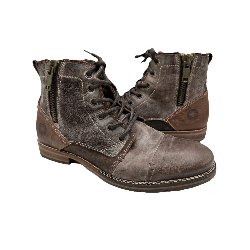 Steve Madden Men's Art Name Roy Leather Brown Boots Handcrafted Size 7 Euro‎ 40